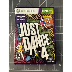 Just Dance 4 - Microsoft Xbox 360 Kinect - Case, Disc & Insert. Tested/working